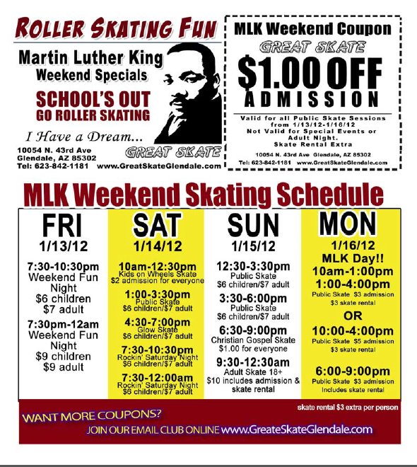 Great Skate Glendale Roller Skating Rinks in Glendale AZ